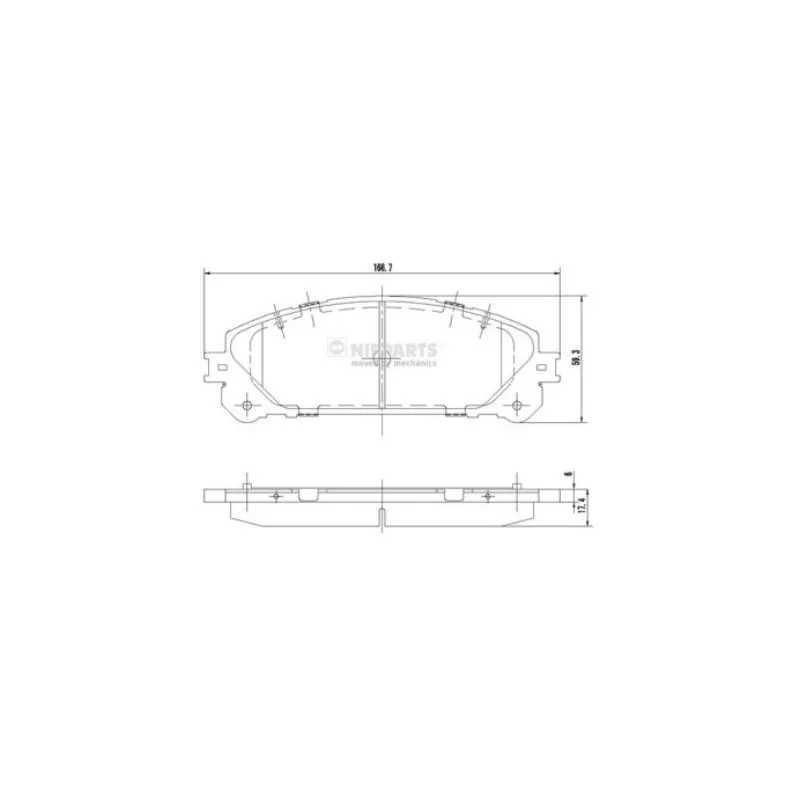 Jeu de 4 plaquettes de frein avant NIPPARTS N3602139