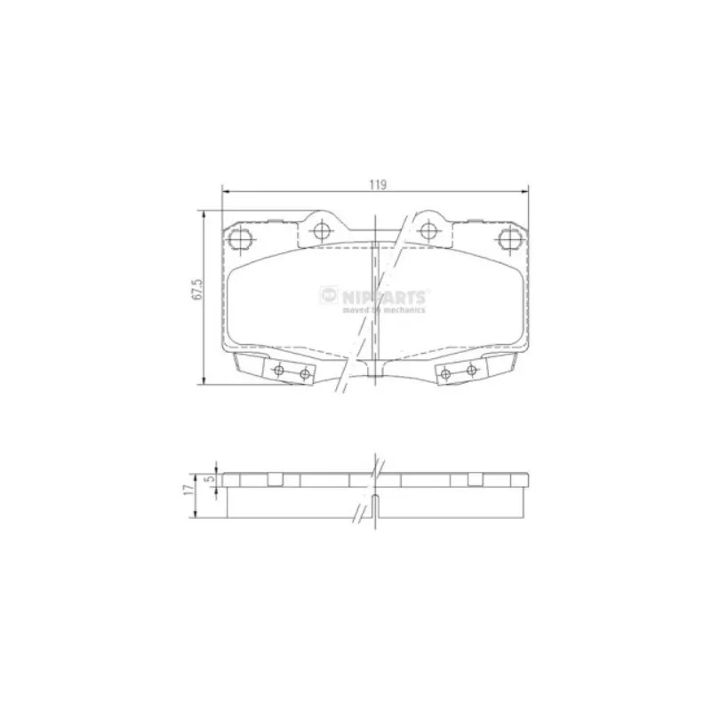 Jeu de 4 plaquettes de frein avant NIPPARTS N3602145