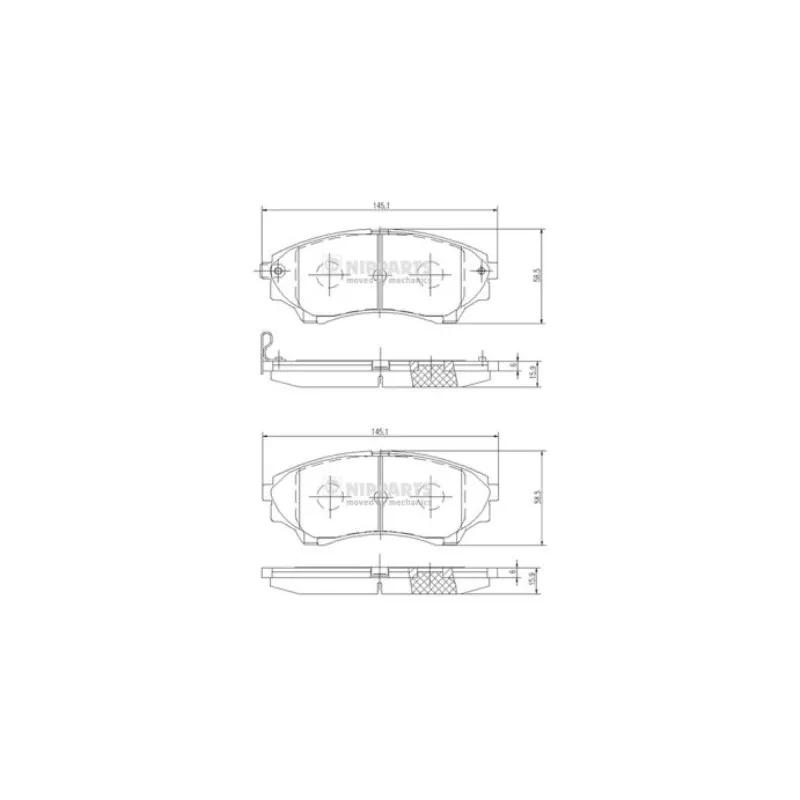 Jeu de 4 plaquettes de frein avant NIPPARTS N3603069