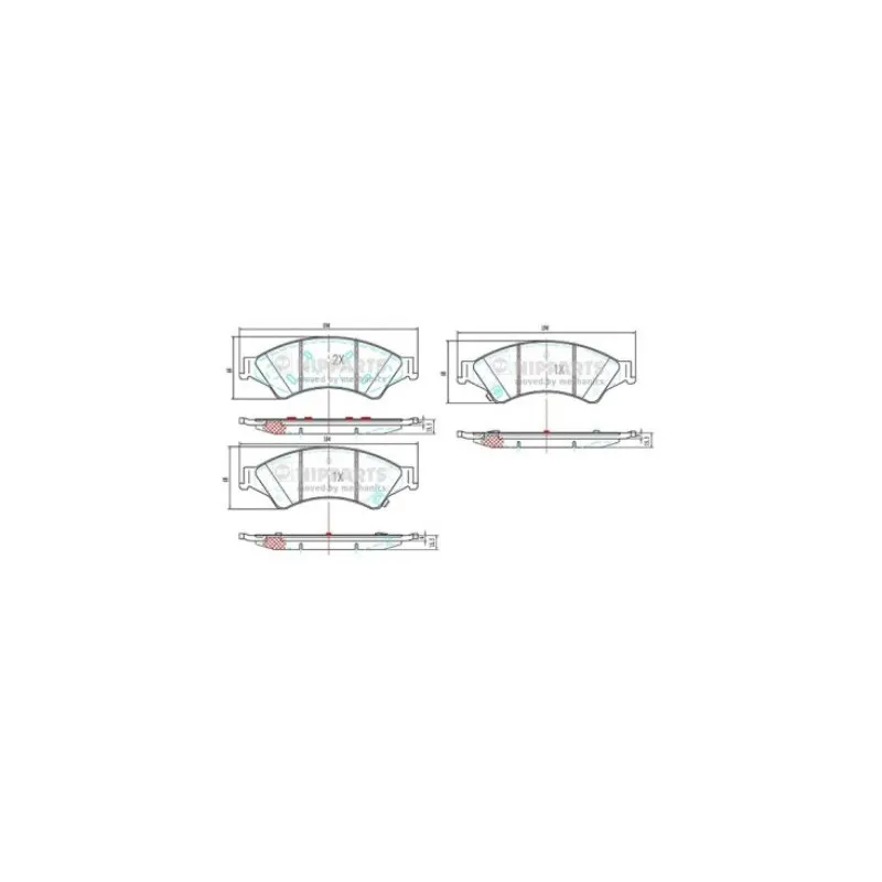 Jeu de 4 plaquettes de frein avant NIPPARTS N3603075