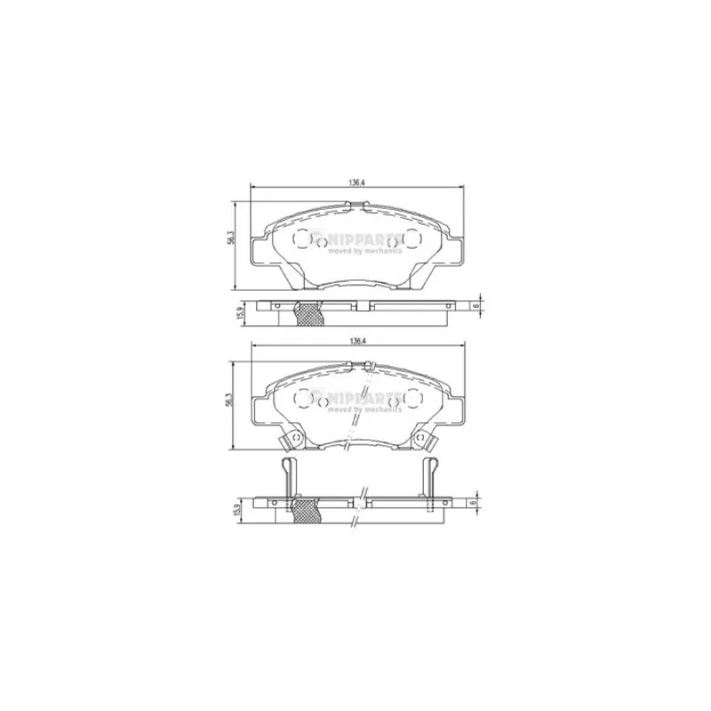 Jeu de 4 plaquettes de frein avant NIPPARTS N3604068