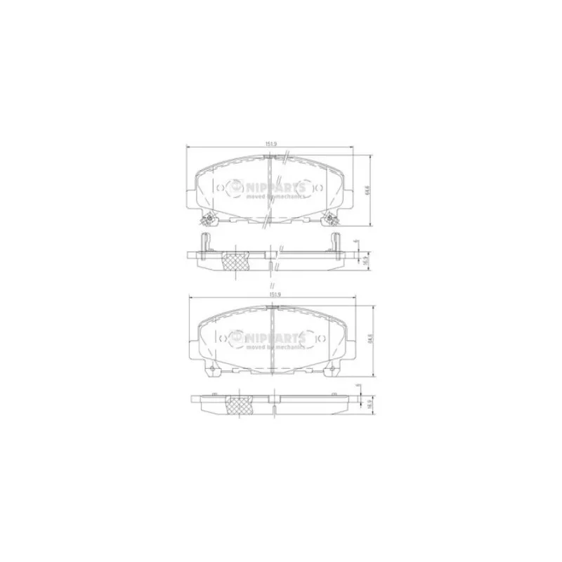 Jeu de 4 plaquettes de frein avant NIPPARTS N3604069