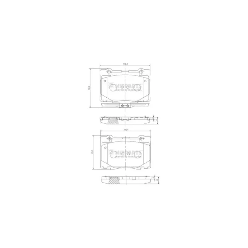 Jeu de 4 plaquettes de frein avant NIPPARTS N3604070