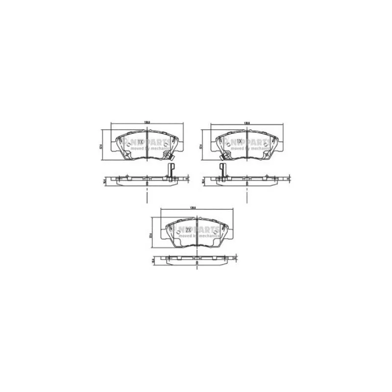 Jeu de 4 plaquettes de frein avant NIPPARTS N3604071