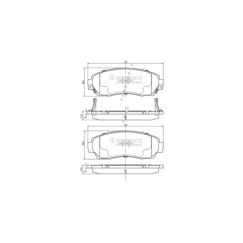 Jeu de 4 plaquettes de frein avant NIPPARTS N3604073