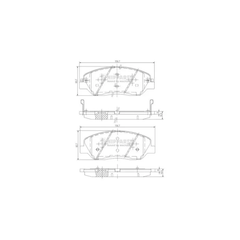 Jeu de 4 plaquettes de frein avant NIPPARTS N3605051