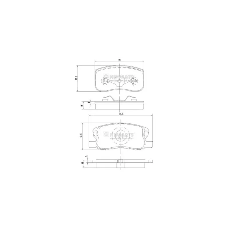 Jeu de 4 plaquettes de frein avant NIPPARTS N3605053