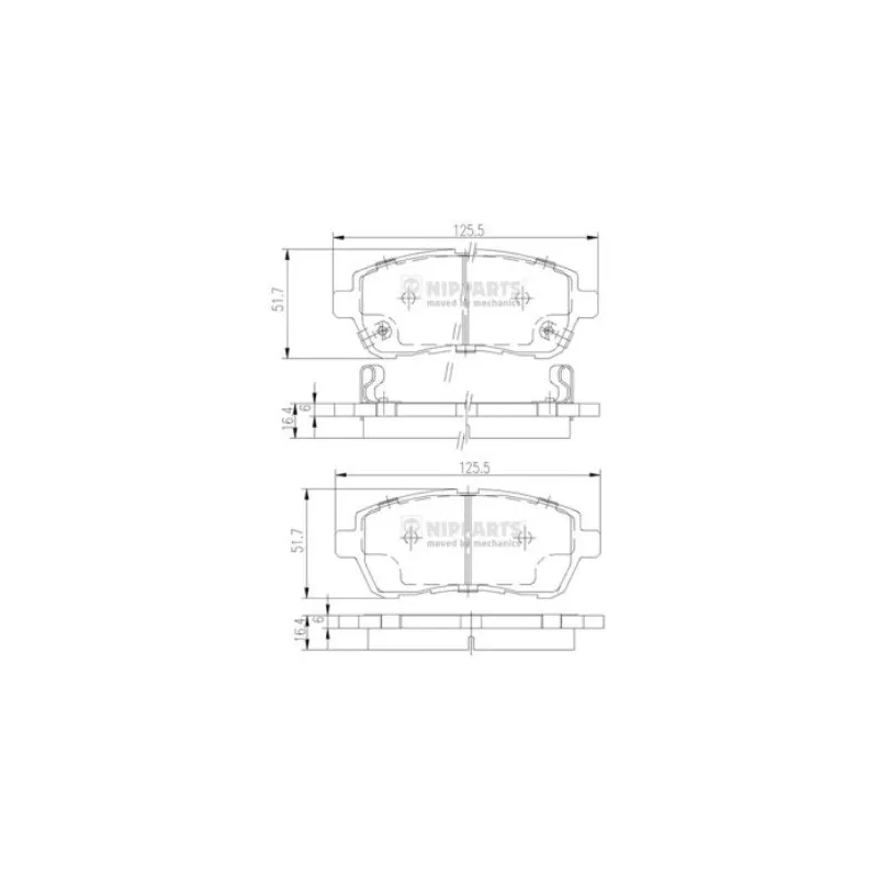 Jeu de 4 plaquettes de frein avant NIPPARTS N3606022