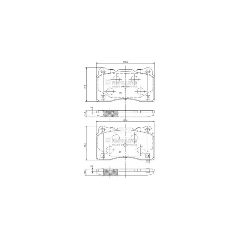 Jeu de 4 plaquettes de frein avant NIPPARTS N3607021