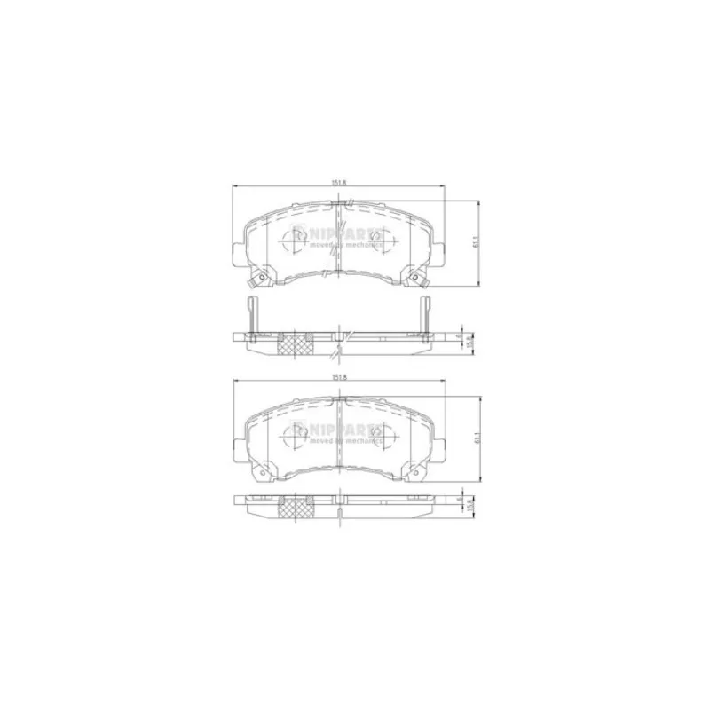 Jeu de 4 plaquettes de frein avant NIPPARTS N3609011