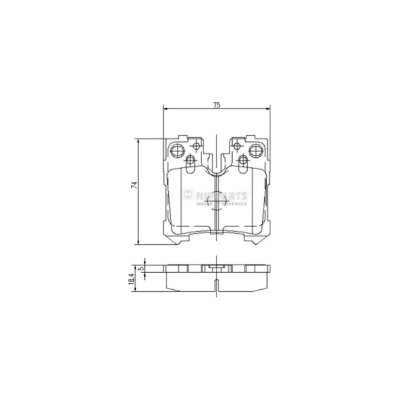 Jeu de 4 plaquettes de frein arrière NIPPARTS N3612037