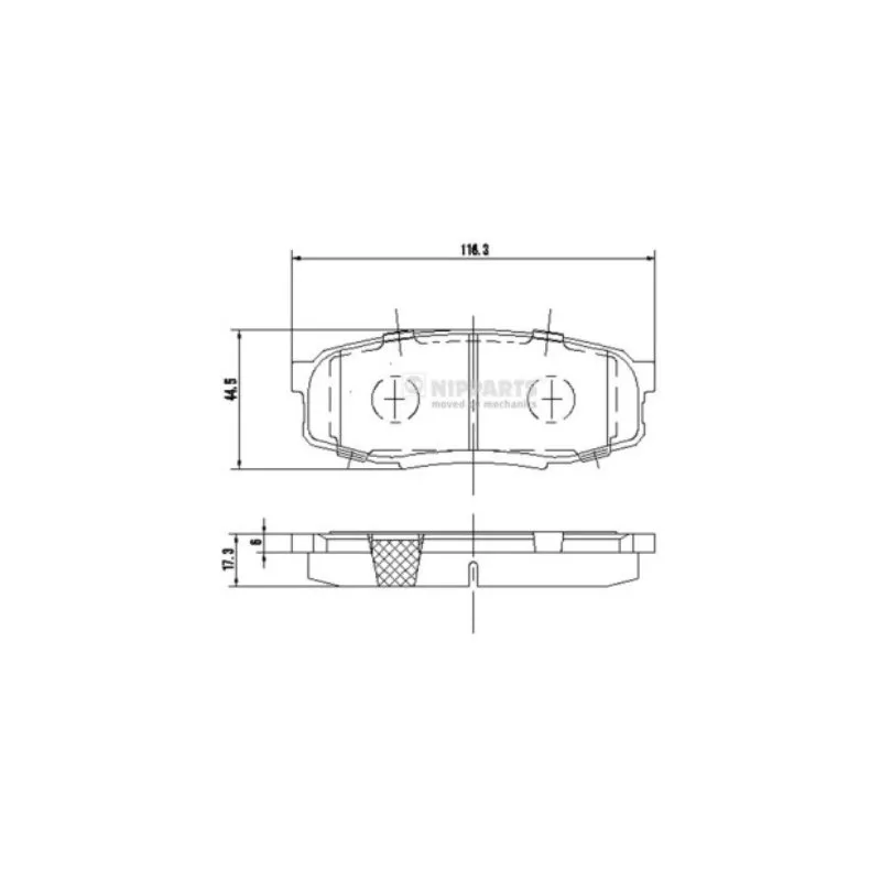 Jeu de 4 plaquettes de frein arrière NIPPARTS N3612043