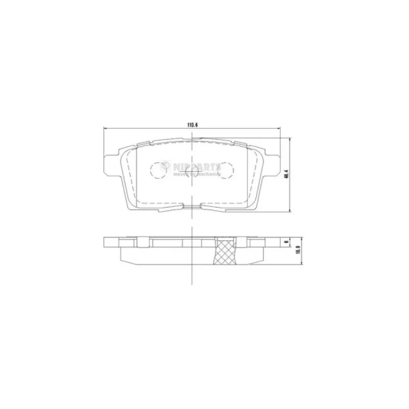 Jeu de 4 plaquettes de frein arrière NIPPARTS N3613024