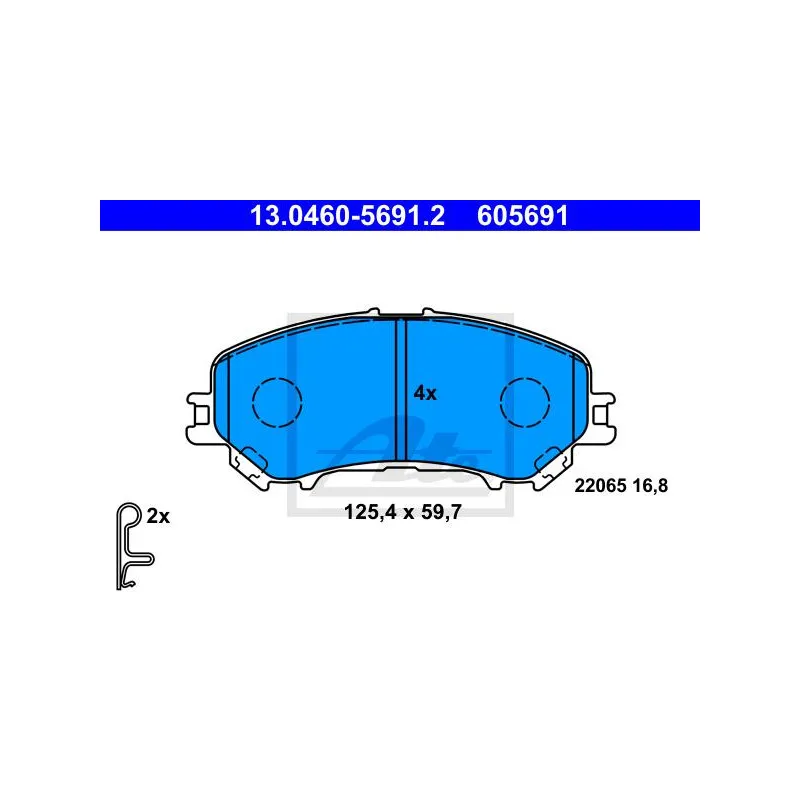 Jeu de 4 plaquettes de frein avant ATE 13.0460-5691.2