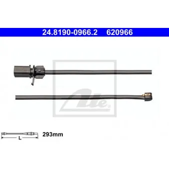 Contact d'avertissement, usure des plaquettes de frein ATE 24.8190-0966.2