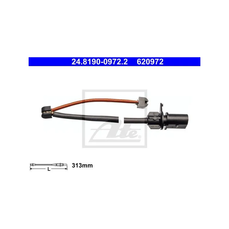 Contact d'avertissement, usure des plaquettes de frein ATE 24.8190-0972.2