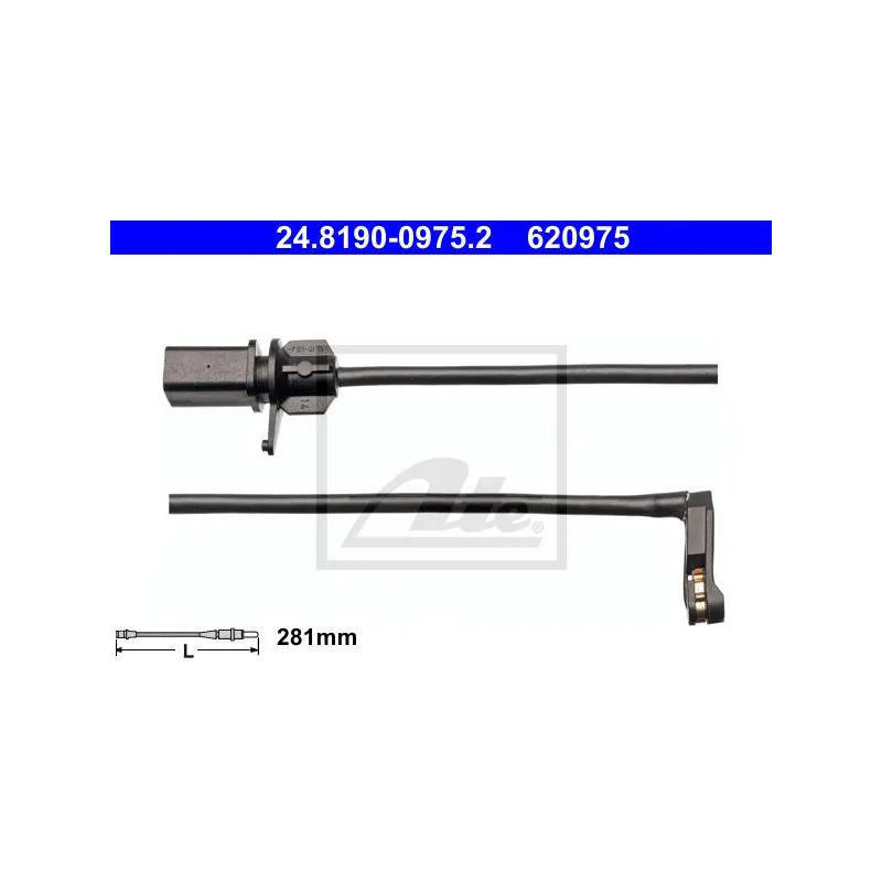 Contact d'avertissement, usure des plaquettes de frein ATE 24.8190-0975.2