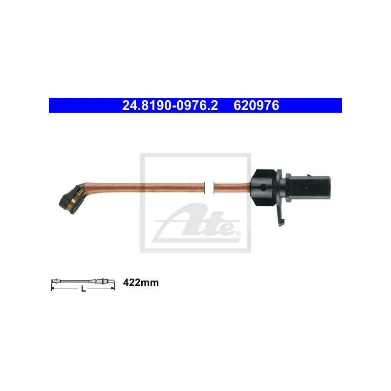 Contact d'avertissement, usure des plaquettes de frein ATE 24.8190-0976.2