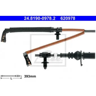 Contact d'avertissement, usure des plaquettes de frein ATE 24.8190-0978.2