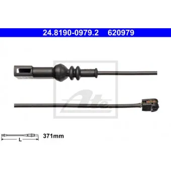 Contact d'avertissement, usure des plaquettes de frein ATE 24.8190-0979.2