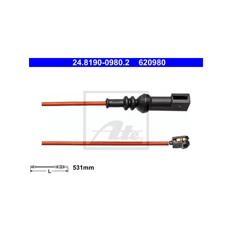 Contact d'avertissement, usure des plaquettes de frein ATE 24.8190-0980.2