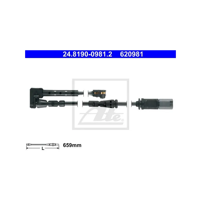 Contact d'avertissement, usure des plaquettes de frein ATE 24.8190-0981.2