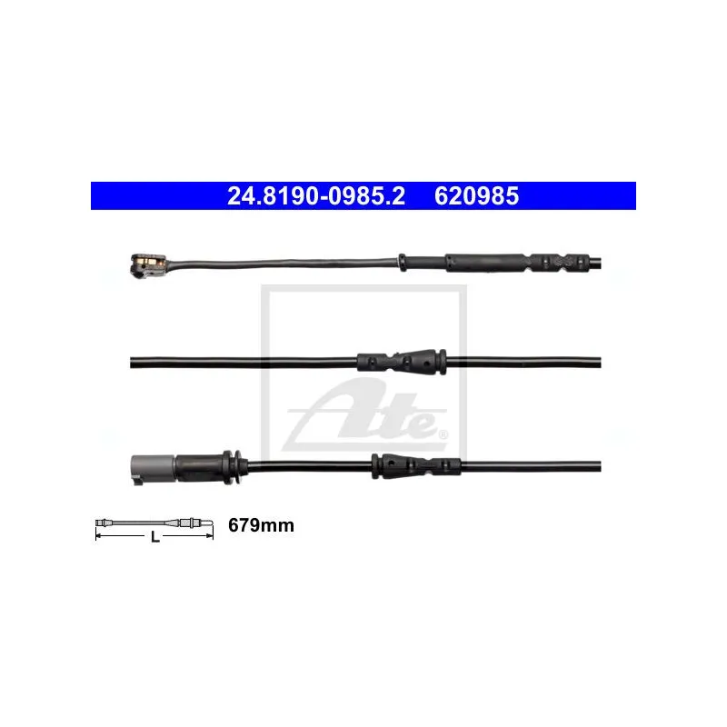 Contact d'avertissement, usure des plaquettes de frein ATE 24.8190-0985.2