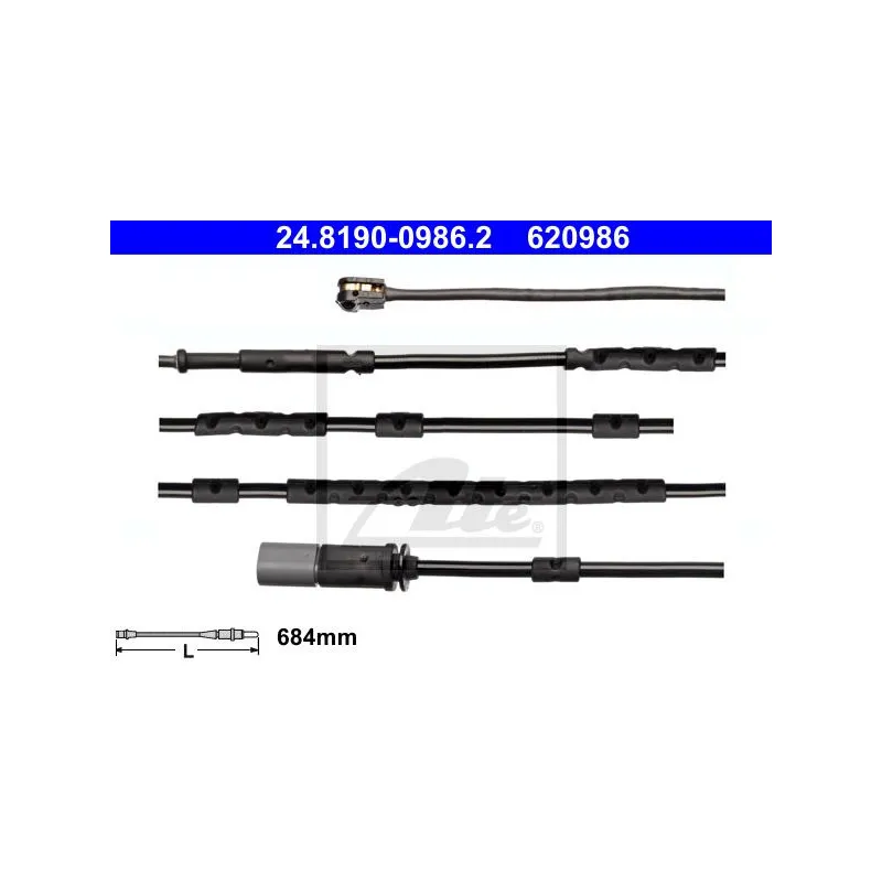 Contact d'avertissement, usure des plaquettes de frein ATE 24.8190-0986.2