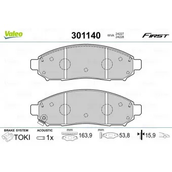 Jeu de 4 plaquettes de frein avant VALEO 301140