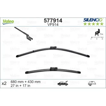 Kit balais d'essuie-glace VALEO 577914