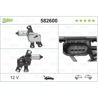 Moteur d'essuie-glace VALEO 582600