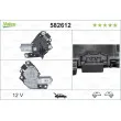 Moteur d'essuie-glace VALEO 582612 - Visuel 1