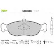 Jeu de 4 plaquettes de frein avant VALEO 598038 - Visuel 1