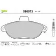 Jeu de 4 plaquettes de frein avant VALEO 598073 - Visuel 1