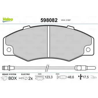 Jeu de 4 plaquettes de frein avant VALEO 598082