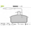 Jeu de 4 plaquettes de frein avant VALEO 598093 - Visuel 1
