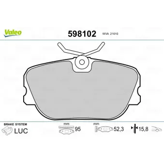 Jeu de 4 plaquettes de frein avant VALEO 598102