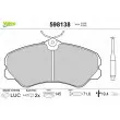 Jeu de 4 plaquettes de frein avant VALEO 598138 - Visuel 1