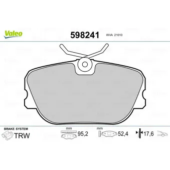 Jeu de 4 plaquettes de frein avant VALEO 598241