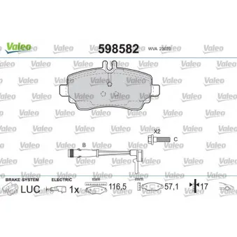 Jeu de 4 plaquettes de frein avant VALEO 598582