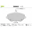 Jeu de 4 plaquettes de frein avant VALEO 598663 - Visuel 1