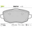 Jeu de 4 plaquettes de frein avant VALEO 598761 - Visuel 1