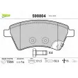 Jeu de 4 plaquettes de frein avant VALEO 598804 - Visuel 1