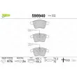 Jeu de 4 plaquettes de frein avant VALEO 598940 - Visuel 1