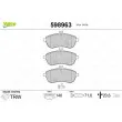 Jeu de 4 plaquettes de frein avant VALEO 598963 - Visuel 1