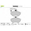 Jeu de 4 plaquettes de frein avant VALEO 598982 - Visuel 1