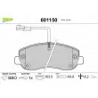 Jeu de 4 plaquettes de frein avant VALEO 601150 - Visuel 1