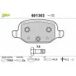 Jeu de 4 plaquettes de frein arrière VALEO 601303 - Visuel 1