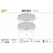 Jeu de 4 plaquettes de frein avant VALEO 601351 - Visuel 1