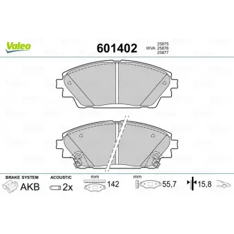 Jeu de 4 plaquettes de frein avant VALEO 601402
